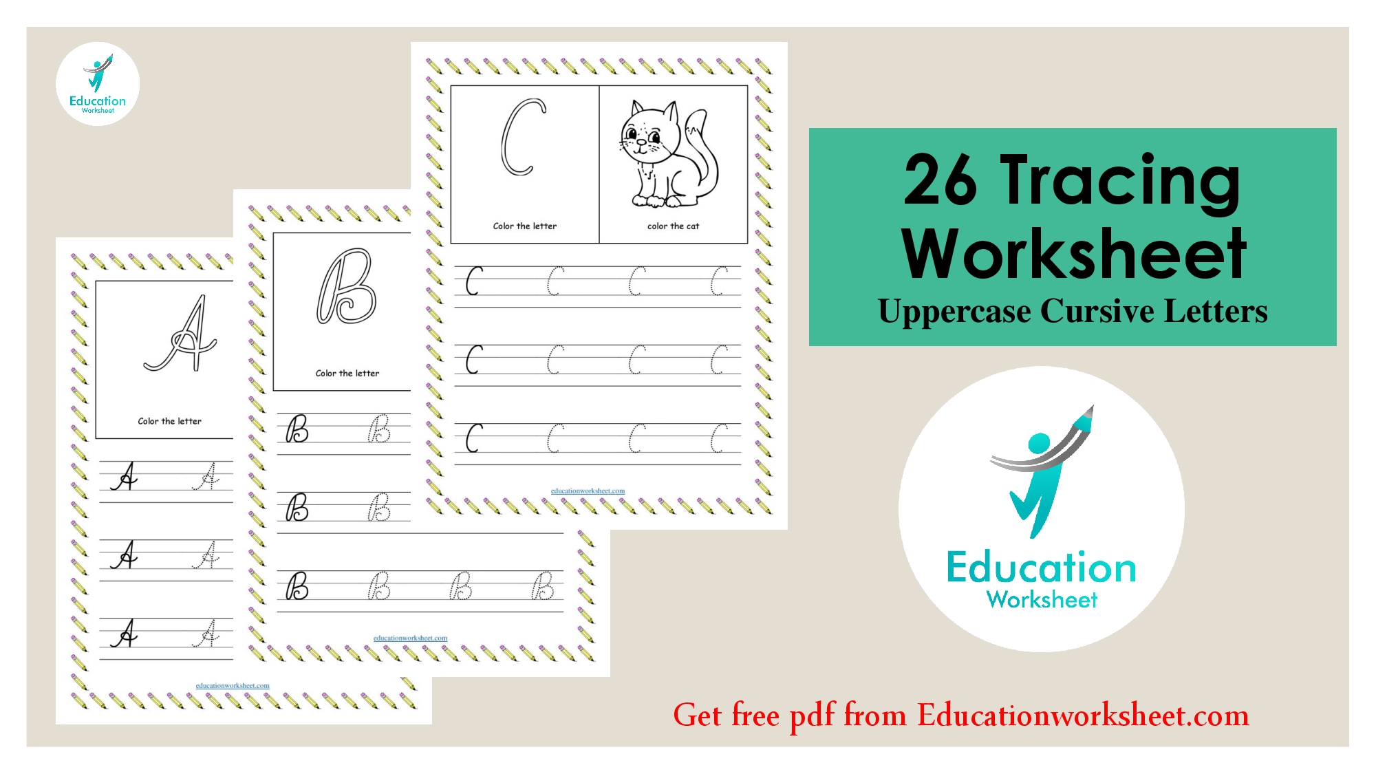 26 Free Printable Uppercase Cursive Tracing Worksheets Perfect For 