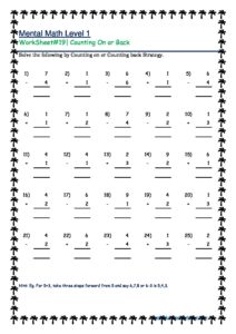 19 mental math3. addition subtraction by counting on back 1 pdf