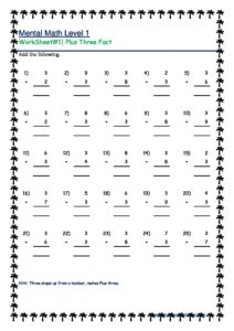 Skip counting by three worksheets