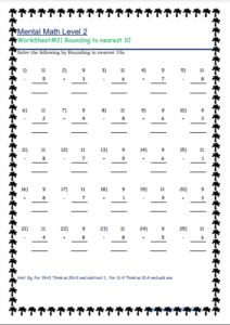 Addition by Rounding to Nearest Tens Worksheet