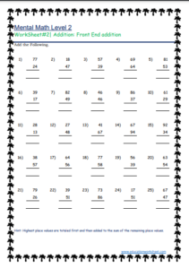 Front End Addition Tricks For Mental Math