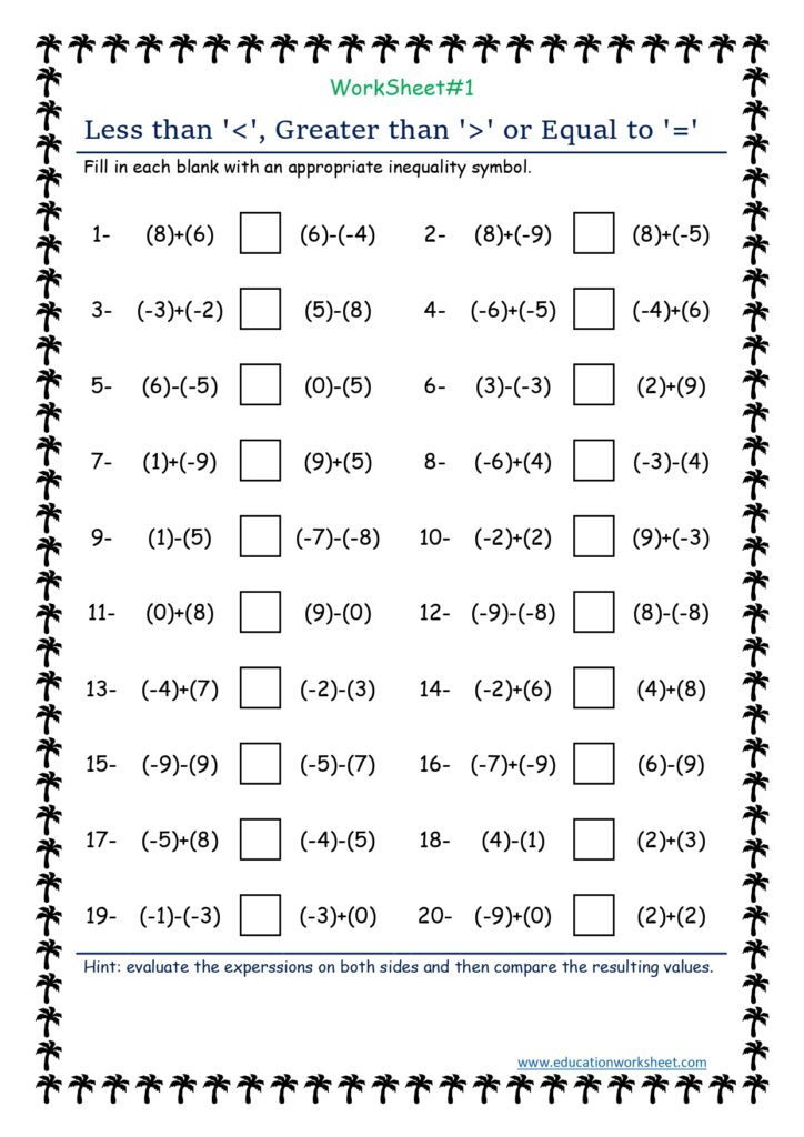 Numbers With Add Int Expression Comparing And Ordering Integers ...