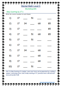 Skip Counting Printable Worksheets 17