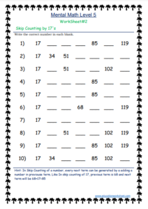 Skip Counting Printable Worksheets 17