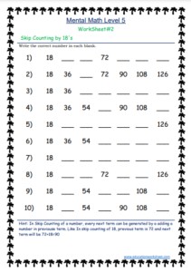 Skip Counting Printable Worksheets 18