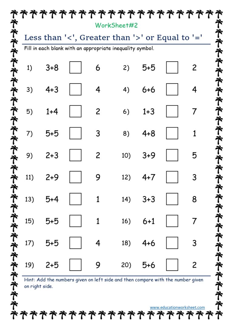 Comparing Integers With Signs Worksheets - Education Worksheet