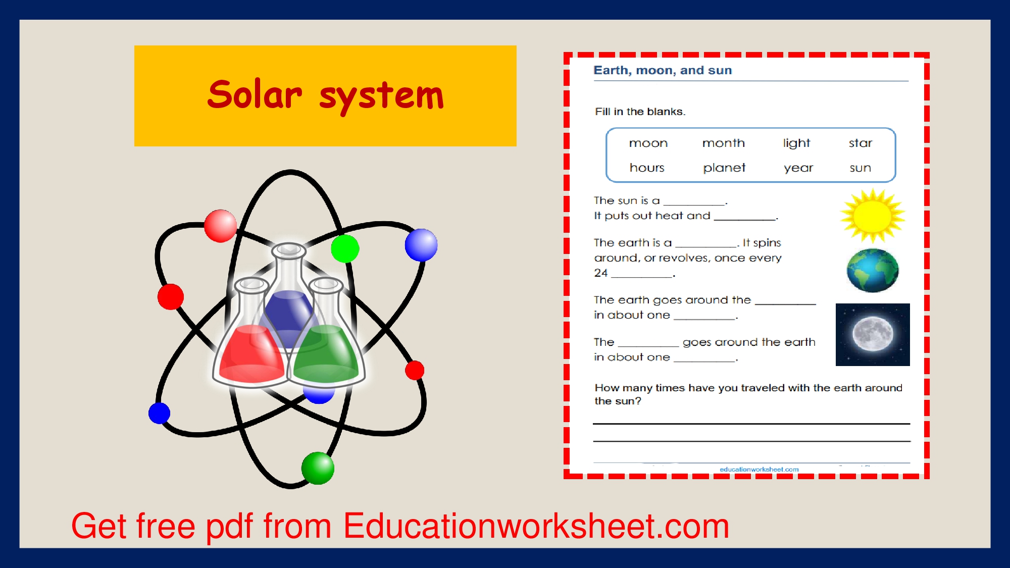 Solar system facts for kids worksheets