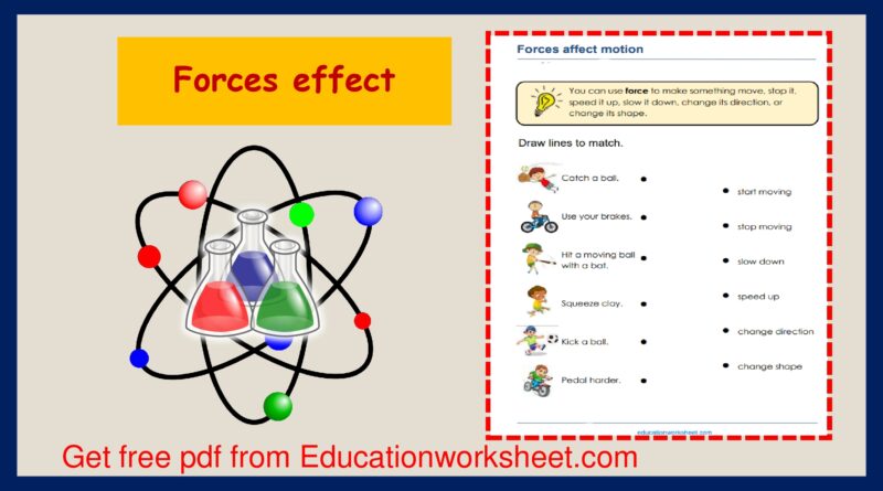 Forces and effects worksheets