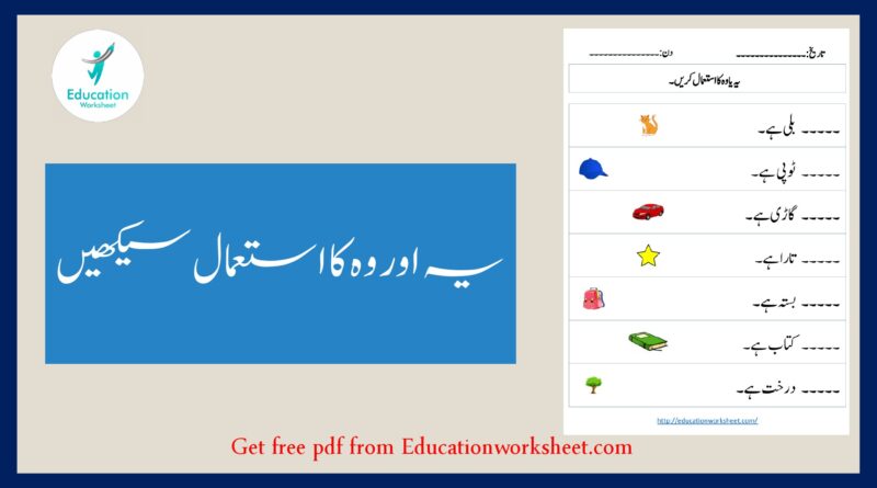 How to use ya and wo in Urdu