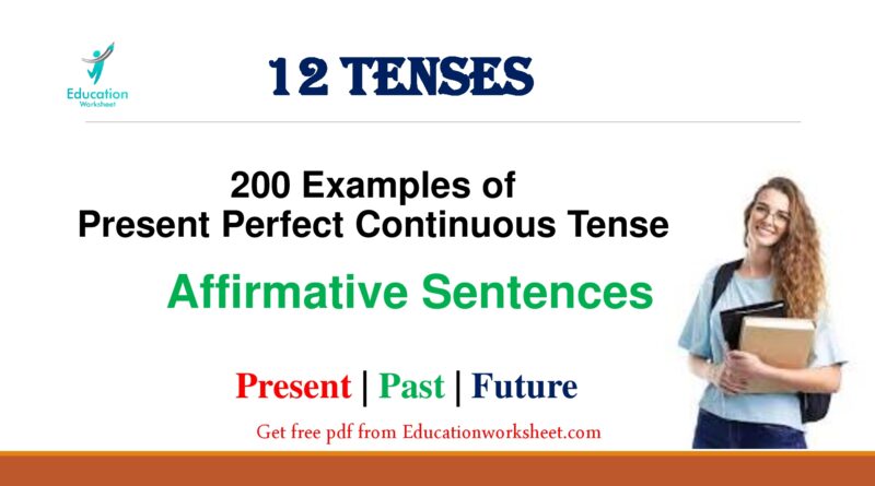 Present Perfect Continuous Tense negative examples
