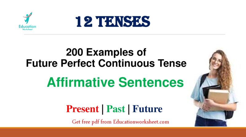 Future Perfect Continuous Tense negative examples