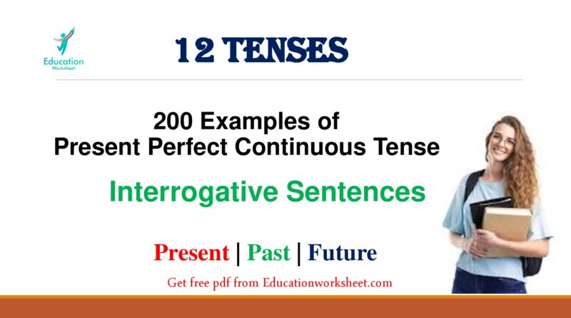 Present Perfect Continuous Tense interrogative examples