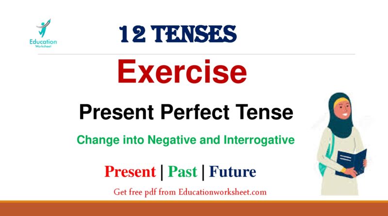 changing Present Perfect Tense to negative and interrogative