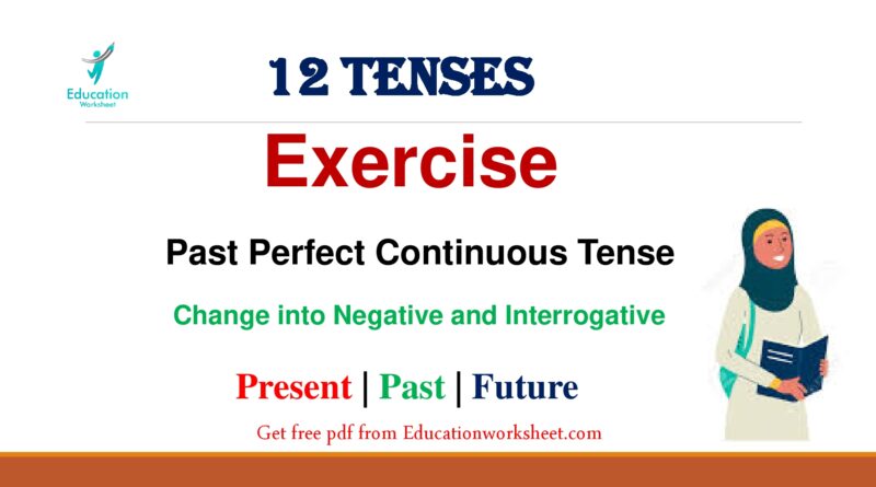 Past Perfect Continuous Tense affirmative examples