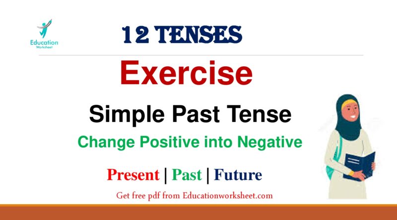 how to converting Past Simple Tense positive sentences to negative form