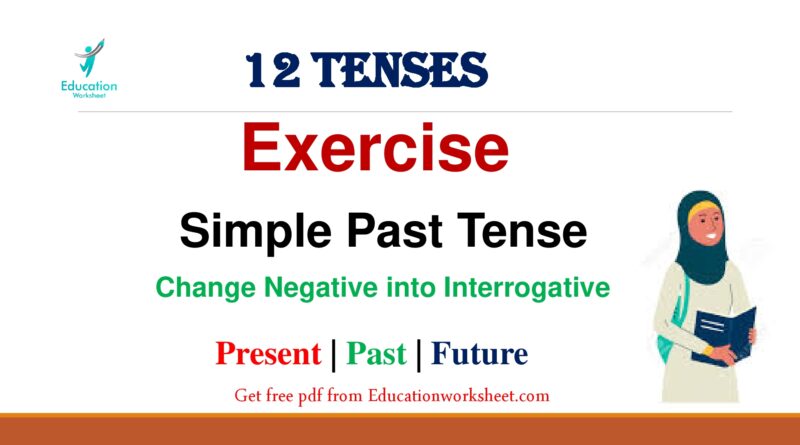 how to converting Past Simple Tense interrogative sentences to negative form
