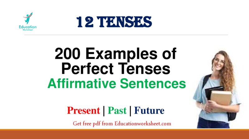 Perfect Tense affirmative examples