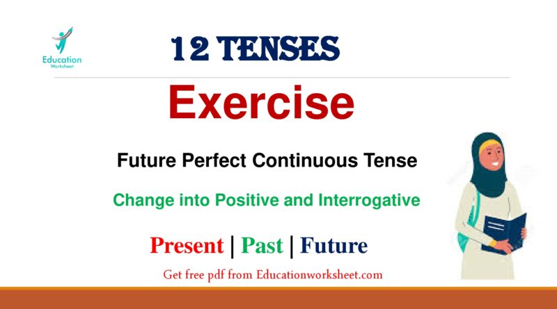 changing Future Perfect Continuous Tense to positive and interrogative