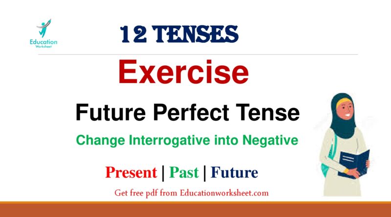 how to converting Future Perfect Tense negative sentences to positive form