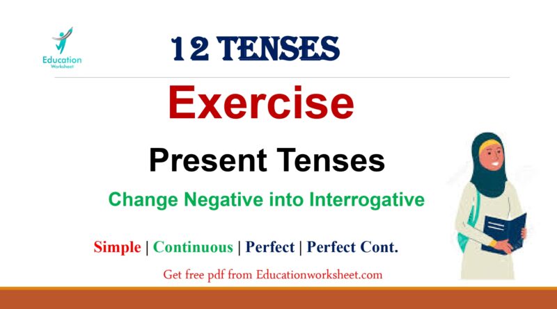 how to converting Present Tense negative sentences to interrogative form