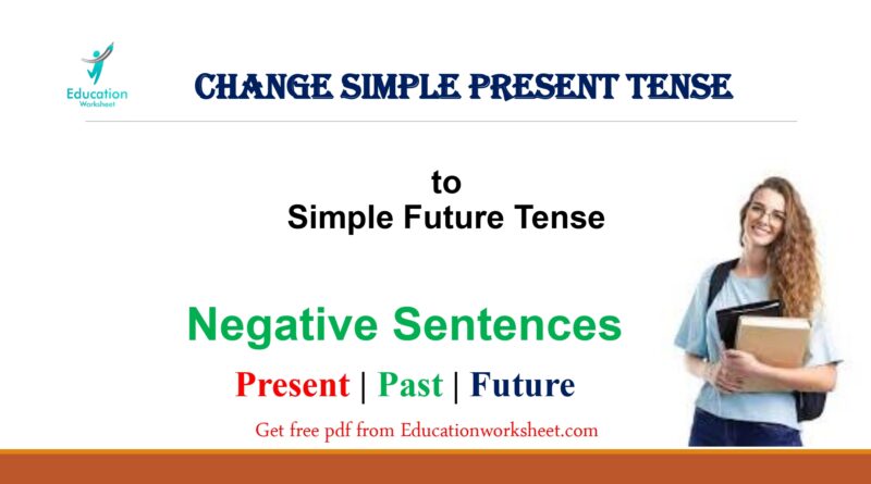 Change simple present to simple future tense form negative