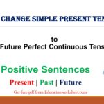 Change simple present to future perfect continuous tense form positive 