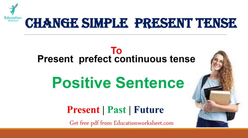 Change present to present prefect continuous tense form negative