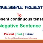 Change Simple Present tense to Present Continuous negative tense