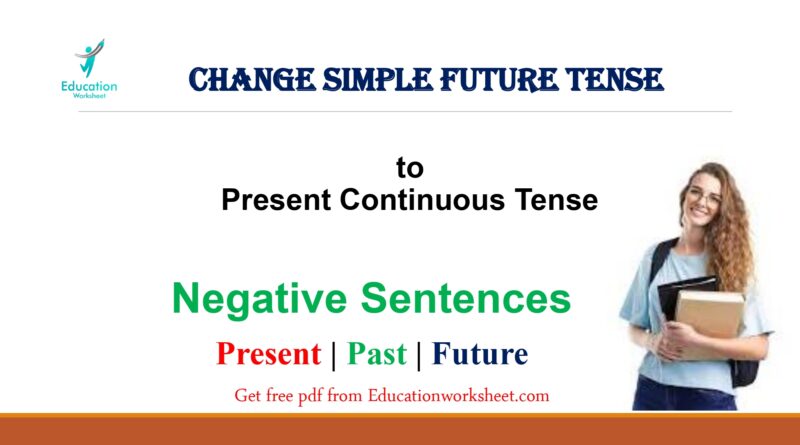 Change the sentence into Present Continuous