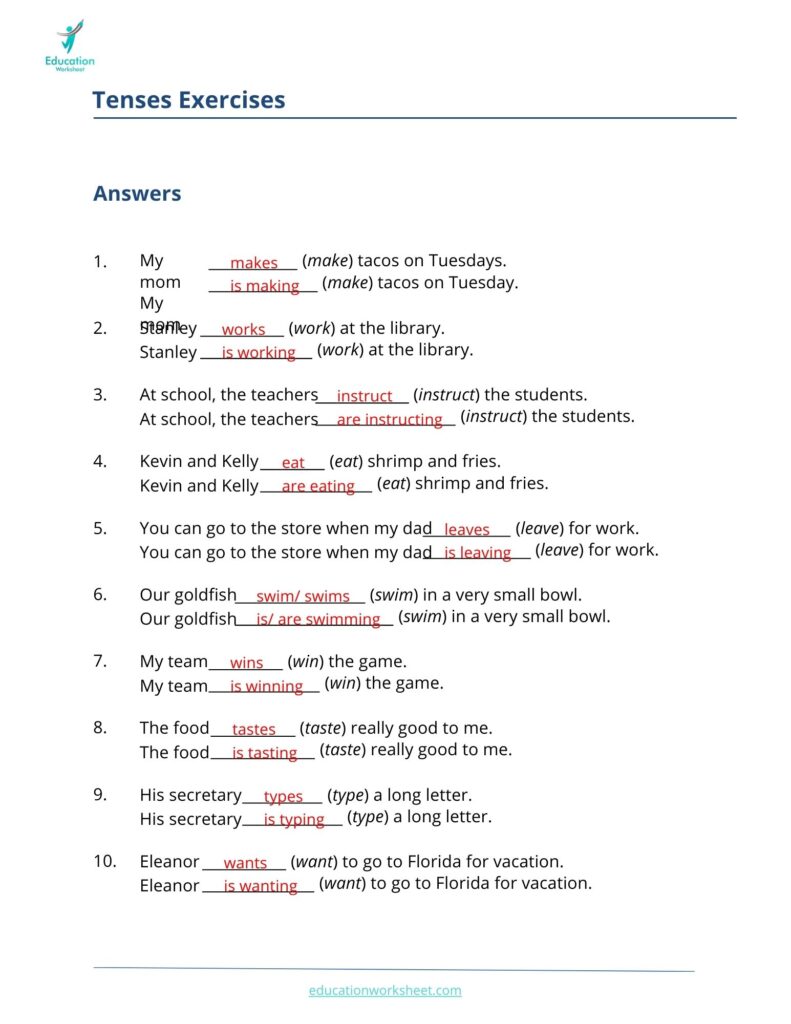 Tenses Exercises 